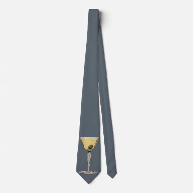 Vintage Drinks Beverages, Martini Olive Cocktail Tie (Front)