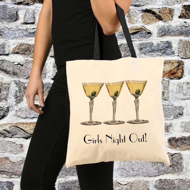 Vintage Drinks Beverages, Martini Olive Cocktail Tote Bag (Creator Uploaded)