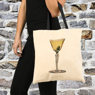 Vintage Drinks Beverages, Martini Olive Cocktail Tote Bag