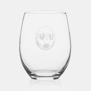 Vintage Dripping Icing Soccer Ball Shirt (2)_1 Stemless Wine Glass