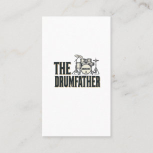 Vintage Drumfather Drummer Quote Vector Design_1 Business Card