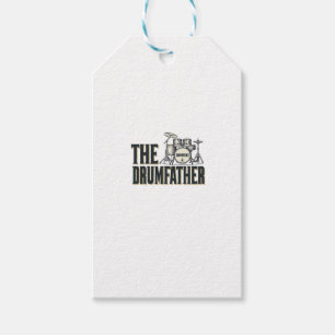 Vintage Drumfather Drummer Quote Vector Design_1 Gift Tags
