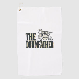 Vintage Drumfather Drummer Quote Vector Design_1 Golf Towel
