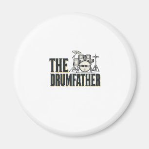 Vintage Drumfather Drummer Quote Vector Design_1 Magnet