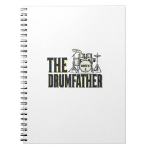 Vintage Drumfather Drummer Quote Vector Design_1 Notebook