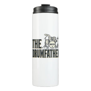 Vintage Drumfather Drummer Quote Vector Design_1 Thermal Tumbler