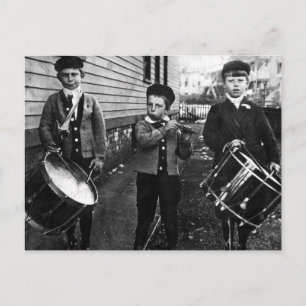 Vintage Drummer Boys Photograph Postcard