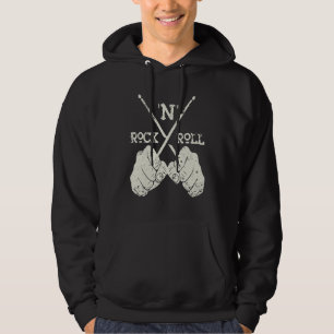 Vintage Drummer Drum Sticks Rock & Roll Rock & Rol Hoodie