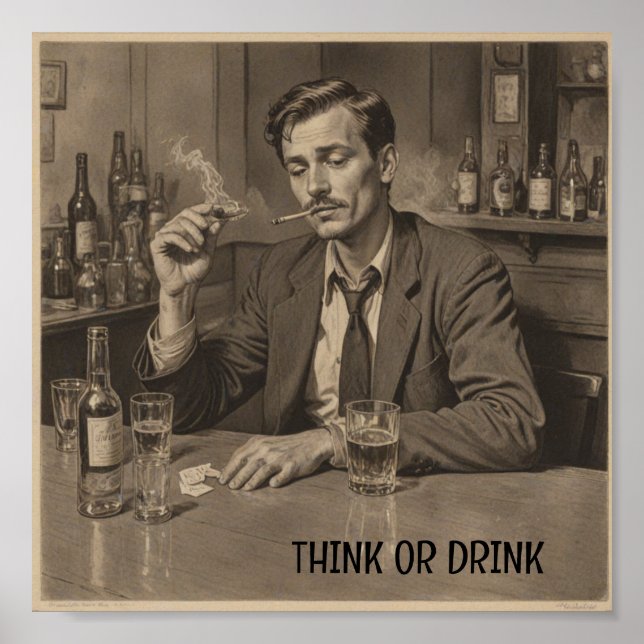 Vintage drunk man poster (Front)