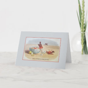 Vintage Drunken Robins Christmas and New Year Card