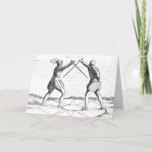 Vintage Dual Fencing Note Card