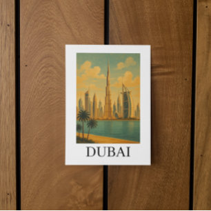 Vintage Dubai Travel – Retro UAE Skyline Postcard