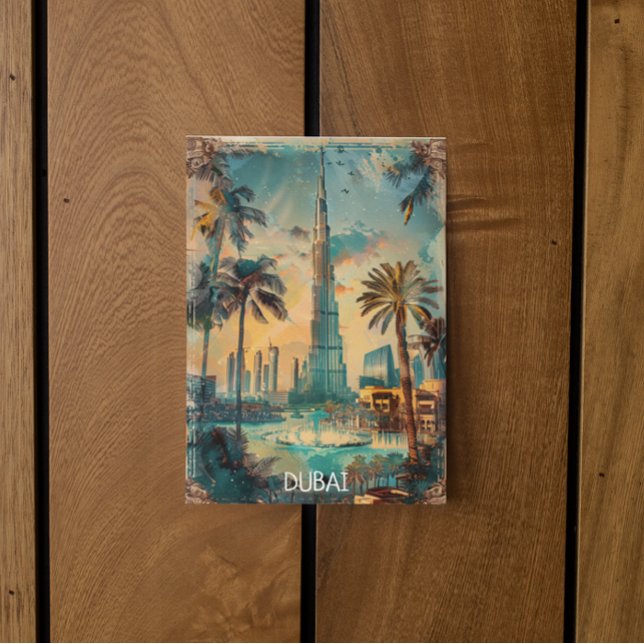 Vintage Dubai United Arab Emirates Burj Khalifa Postcard (dubai vintage burj khalifa postcard)