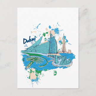 vintage dubai us e design postcard