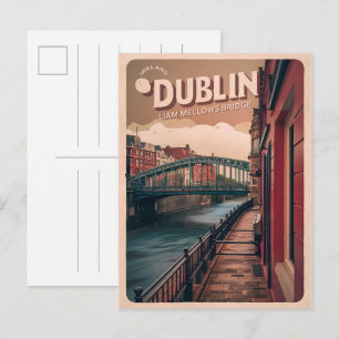 Vintage Dublin city, Ireland republic travel gifts Postcard