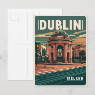 Vintage Dublin city, Ireland republic travel gifts Postcard