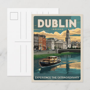 Vintage Dublin city, Ireland republic travel gifts Postcard