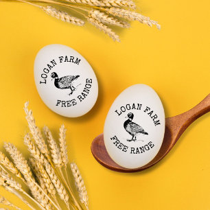 Vintage Duck Free Range Egg Stamp