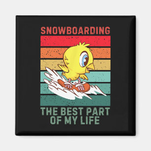 Vintage Duck The Best Part Of My Life Snowboarding Magnet