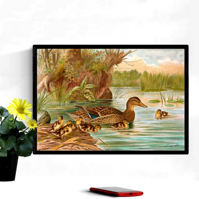 Vintage Ducks At The Pond 2 Poster (Creator Uploaded)
