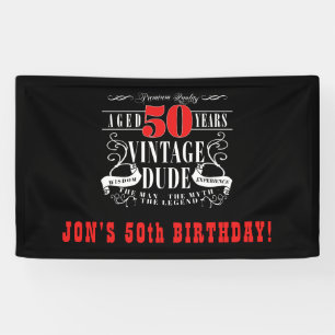 Vintage Dude Men's Birthday Banner