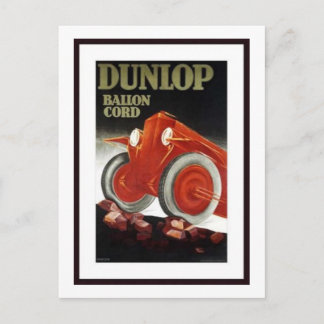 Vintage Dunlop Ballon Cord Auto Parts Ad Postcard