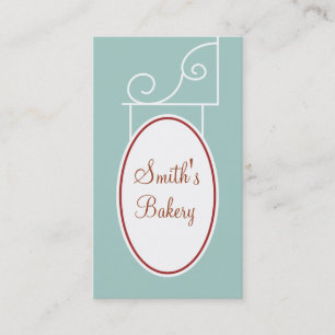 Vintage Dusty Aqua Sign Business Card