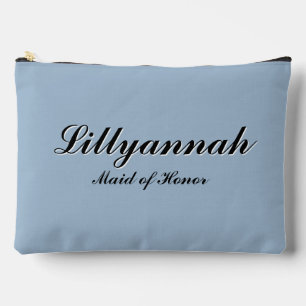 Vintage Dusty Blue Floral Toile Wedding Party Accessory Pouch