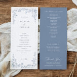 Vintage Dusty Blue French Floral Wedding Programme<br><div class="desc">This dusty blue wedding program features an elegant floral design framed by a delicate chinoiserie floral frame inspired by vintage French artwork. The soft floral details and subtle toile de jouy influence create a romantic wedding look with timeless Victorian charm. Perfect for a classic wedding, these vintage French wedding programs...</div>