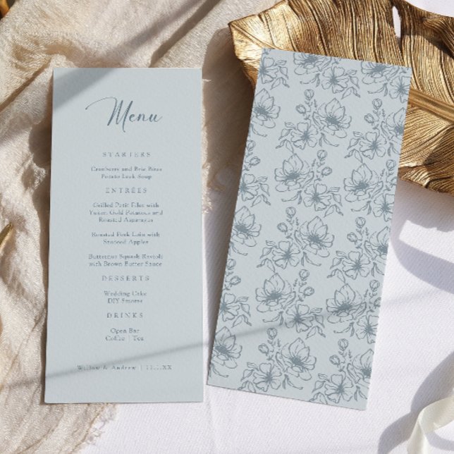 Vintage Dusty Blue Menu (Vintage Dusty Blue Menu
)