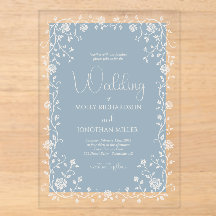 Vintage Dusty Blue Rose Vine Wedding