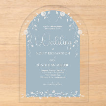 Vintage Dusty Blue Rose Vine Wedding