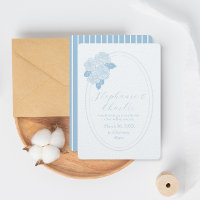 Vintage Dusty Blue Roses Wedding Save The Date 