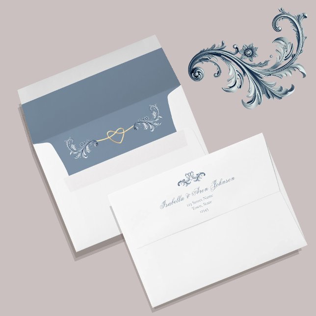 Vintage Dusty Blue Wedding Envelope (Creator Uploaded)