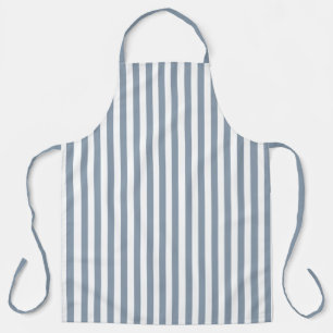 Vintage Dusty Blue & White Stripes Striped Apron