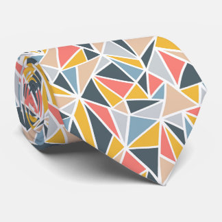 Vintage Dusty Geometric Triangles Tie