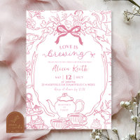 Vintage Dusty Pink Toile TEA party bridal shower