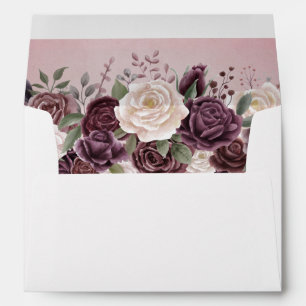 Vintage Dusty Rose Floral Envelope
