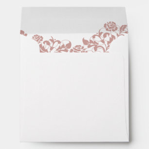 Vintage Dusty Rose Pink Lace Square Wedding  Envelope