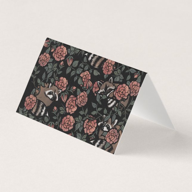 Vintage Dusty Rose Raccoons  (Front)
