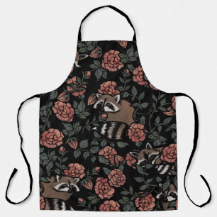 Vintage Dusty Rose Raccoons  Apron