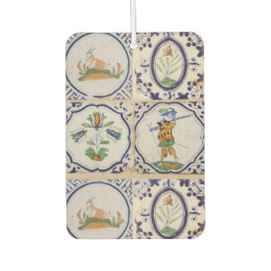 Vintage Dutch Delft Tiles 17th Century pottery art Car Air Freshener