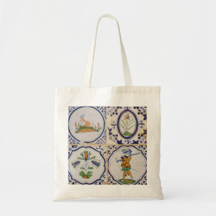 Vintage Dutch Delft Tiles 17th Century pottery art Tote Bag