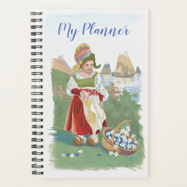 Vintage Dutch Girl Original Artwork Planner (Front)