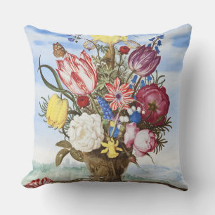 Vintage Dutch Golden Age Floral Still Life Cushion