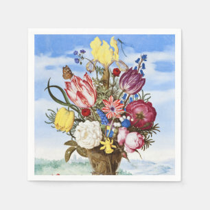 Vintage Dutch Golden Age Floral Still Life Napkin
