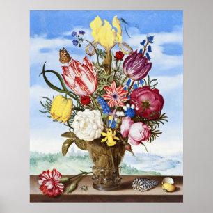 Vintage Dutch Golden Age Floral Still Life Poster