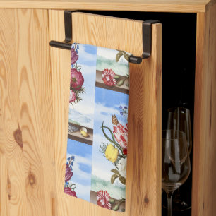 Vintage Dutch Golden Age Floral Still Life Tea Towel