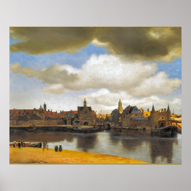Vintage Dutch Image, Vermeer, view of Delft Poster (Front)