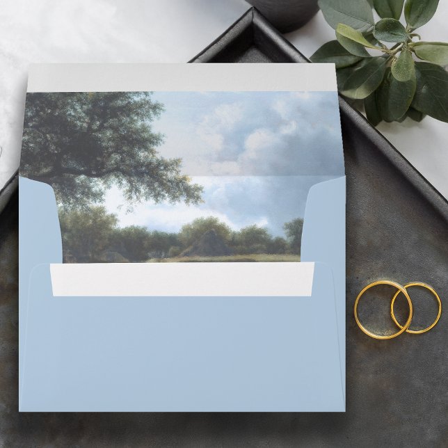 Vintage Dutch Landscape Blue Envelope (Creator Uploaded)